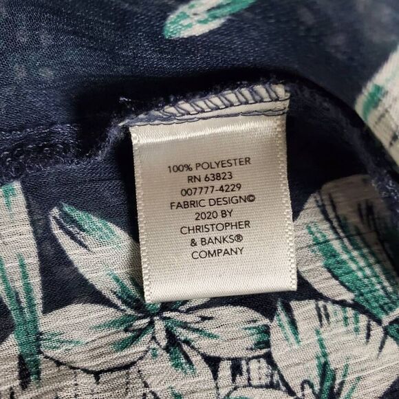 CJ Banks Women’s Plus 1X Floral Kimono Cardigan Sheer Navy Open Front - Picture 5 of 6